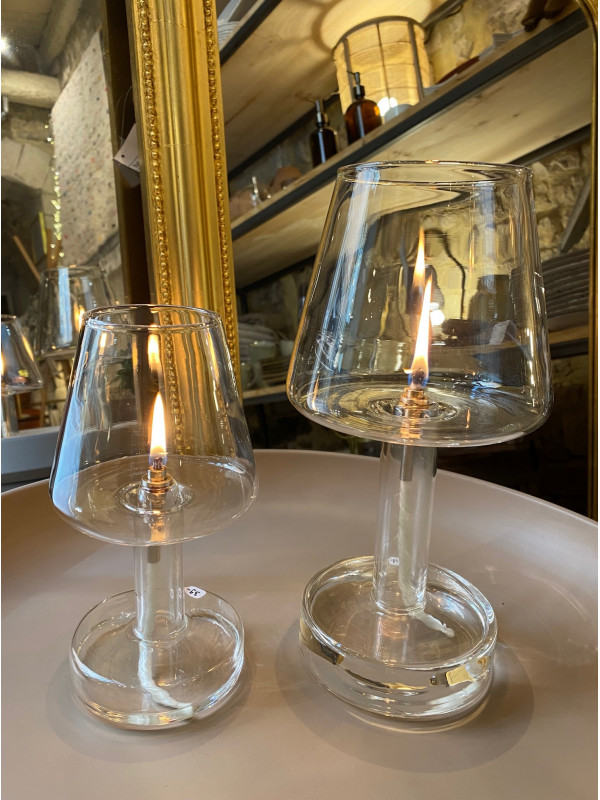 lampe à huile dining transparente