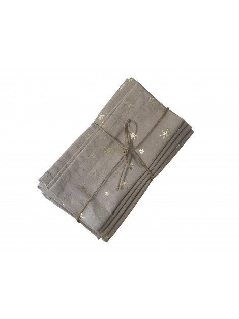Lot de 4 serviettes étoiles dorées déco Noël Lot de 4 serviettes étoiles dorées déco Noël