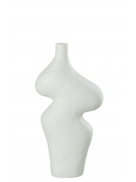 Vase forme en grès blanc