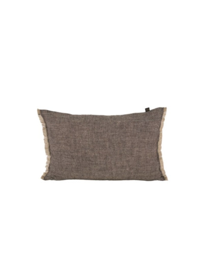 Housse de coussin en Lin Cuba charbon 40x60 cm HAOMY