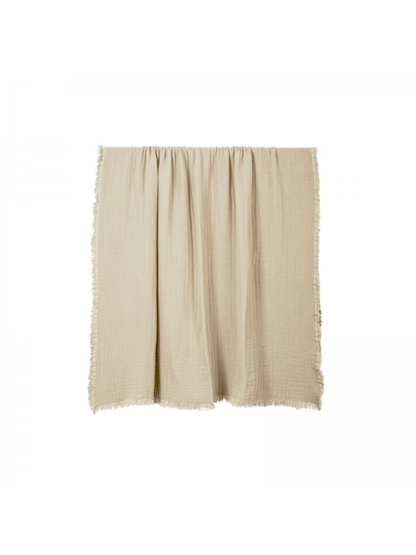 plaid vanly en voile de coton naturel Haomy 130x180 cm