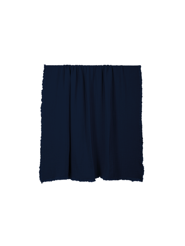 plaid vanly en voile de coton encre Haomy 130x180 cm