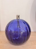 lampe à huile sphère striée bleu majorelle taille XL