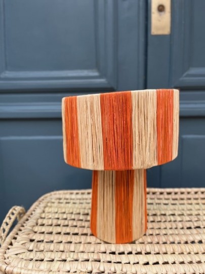 lampe à poser en raphia artisanat marocain