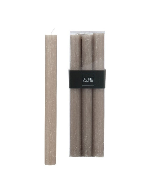 Boîte de 6 bougies - 9h - taupe