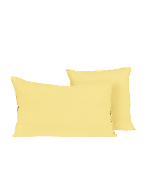Housse de coussin en lin et coton Limy - HAOMY paille