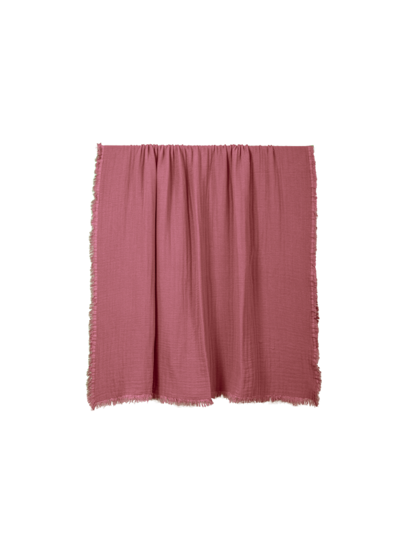 plaid vanly en voile de coton bois de rose Haomy 130x180
