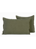 housse de coussin en lin et coton kaki Limy Haomy