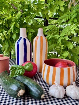 Huilier en céramique à rayures