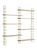 Etagères modulables en bois et métal doré - Madam Stoltz