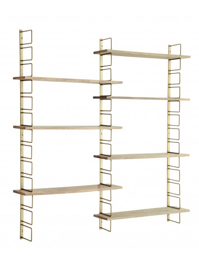 Etagères modulables en bois et métal doré - Madam Stoltz