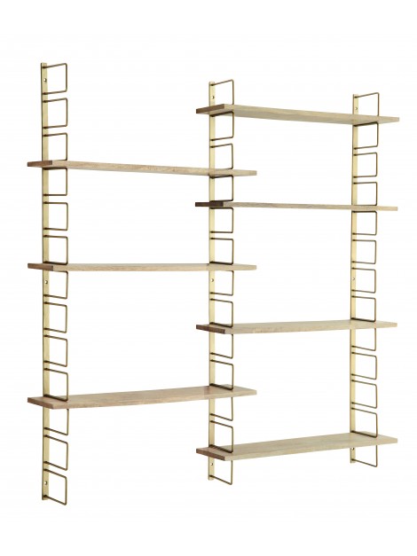 Etagères modulables en bois et métal doré - Madam Stoltz