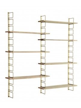 Etagères modulables en bois et métal doré - Madam Stoltz