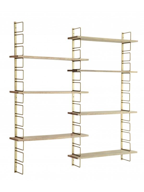 Etagères modulables en bois et métal doré - Madam Stoltz