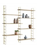 Etagères modulables en bois et métal doré - Madam Stoltz