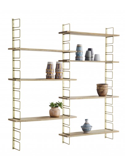 Etagères modulables en bois et métal doré - Madam Stoltz