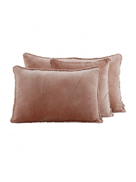 housse de coussin en velours de coton mocaccino Kobe Haomy