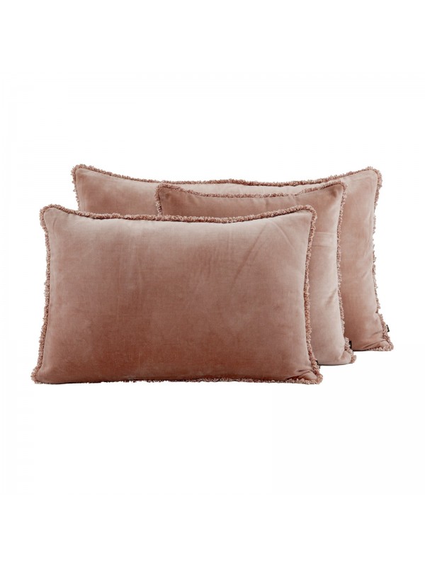 housse de coussin en velours de coton mocaccino Kobe Haomy