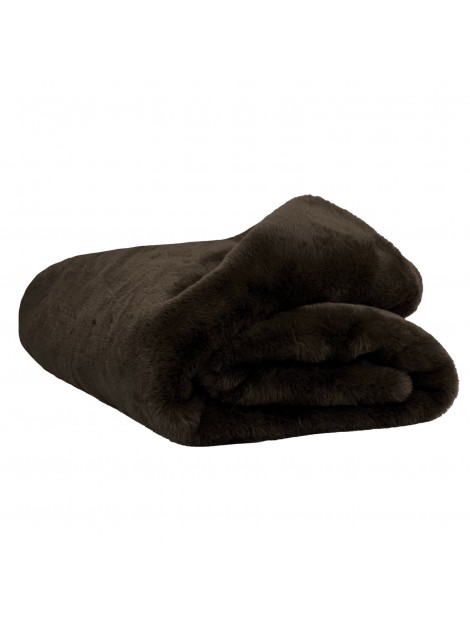 plaid en fausse fourrure Chamonix brun 150x200 Haomy