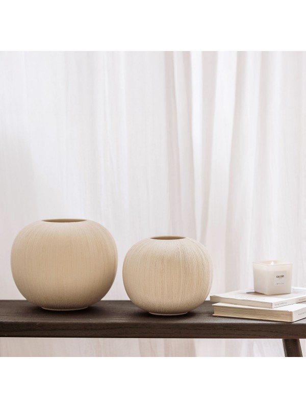 Vase rond en grès beige Vico Fine Dining and Living Vase rond en grès beige Vico Fine Dining and Living