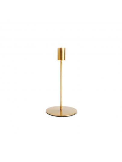 bougeoir en métal or Pillar salt and pepper 20 cm