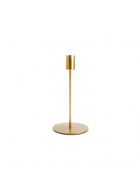 bougeoir en métal or Pillar salt and pepper 20 cm