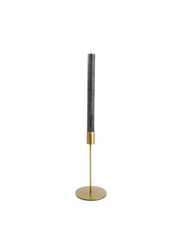bougeoir en métal or Pillar Salt and pepper 20 cm