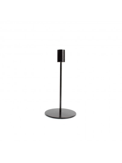 bougeoir en métal noir pillar salt and pepper 20 cm