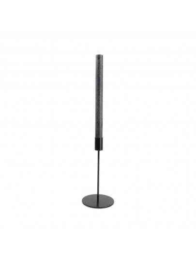 bougeoir en métal noir pillar salt and pepper 20 cm