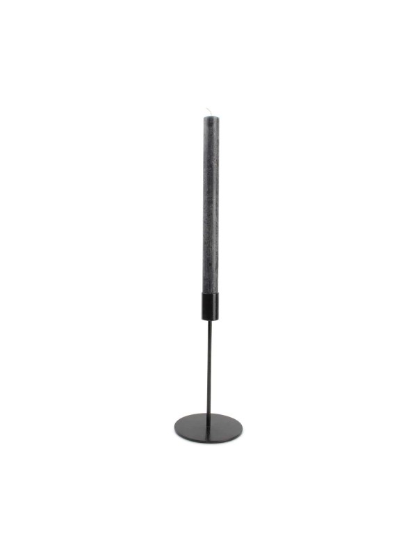 bougeoir en métal noir pillar salt and pepper 20 cm