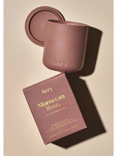 Bougie Parfumée Rose du Maroc – Rose, Tonka & Musc Aery Living