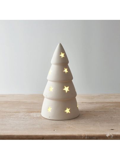 Arbre de Noël Étoilé à LED en Céramique Blanche – Gainsborough