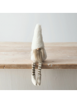 Gonk Assis avec Chapeau en Fourrure Blanche