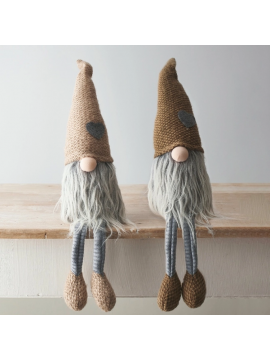 Gonks en Tissu Naturel avec Cœurs