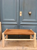 Banc artisanal en bois et corde tabac