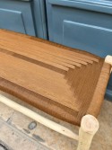 Banc artisanal en bois et corde tabac