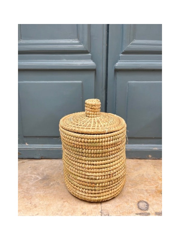 Boîte berbère artisanale en osier naturel 30 cm