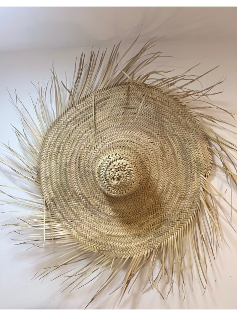 Chapeau mural à franges en feuille de palmier