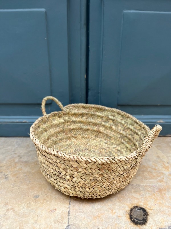 Corbeille avec anses en feuille de palmier 38x15 cm