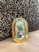 Petit miroir en laiton doré – Bordure épaisse - forme ovale