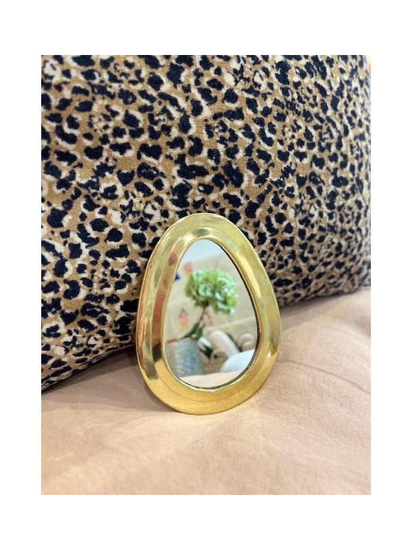 Petit miroir en laiton doré – Bordure épaisse - forme goutte
