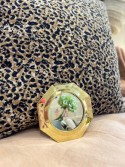 Petit miroir en laiton doré – Bordure épaisse - forme octogone