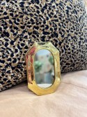 Petit miroir en laiton doré – Bordure épaisse - forme octogone allongé