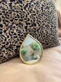 Petit miroir en laiton doré – Bordure fine - goutte