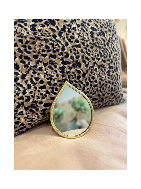 Petit miroir en laiton doré – Bordure fine - goutte
