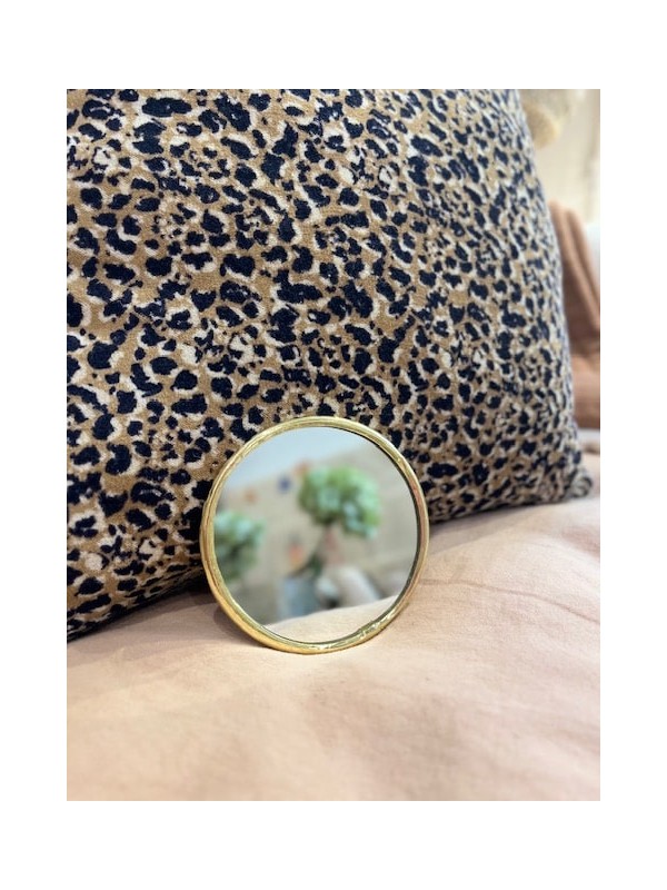 Petit miroir en laiton doré – Bordure fine - rond