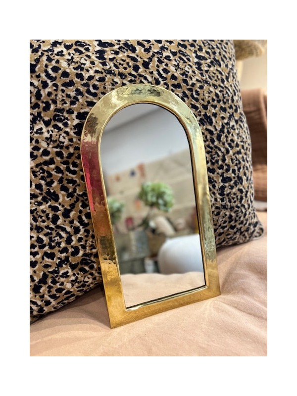 Miroirs muraux en laiton martelé doré - fenêtre