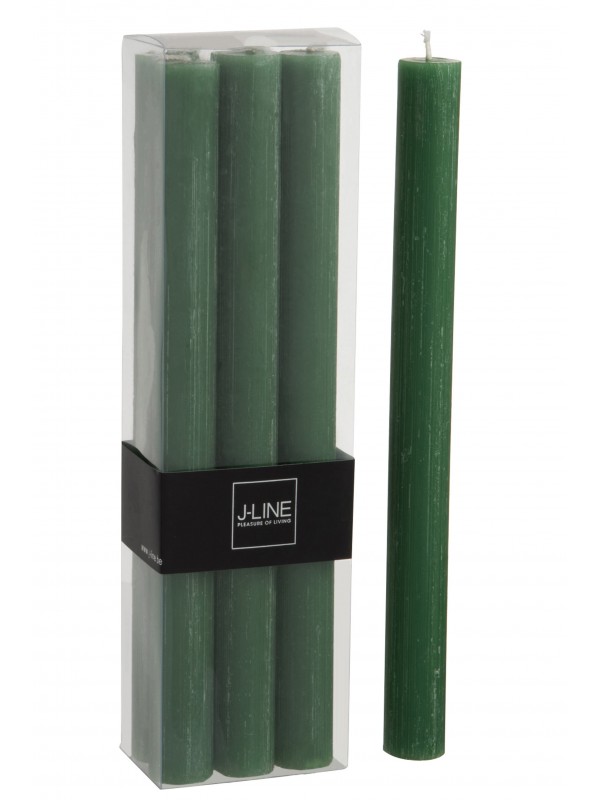 Boîte de 6 bougies - 9h - vert sapin
