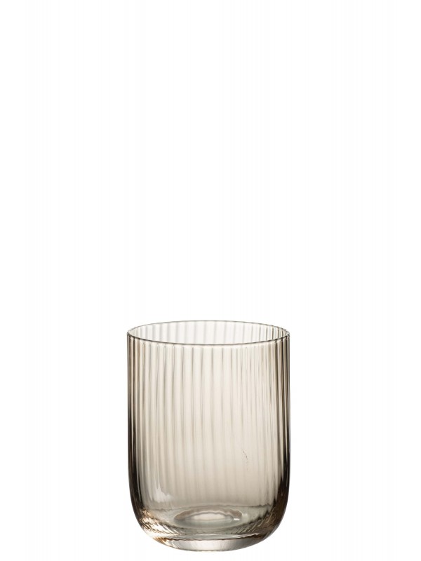 Lot de 6 verres à eau ambrés striés Kyle – Jolipa – H9,5 x D7,5 cm