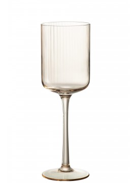 Lot de 6 verres à vin ambrés striés Kyle – H23,5 x D7,5 cm